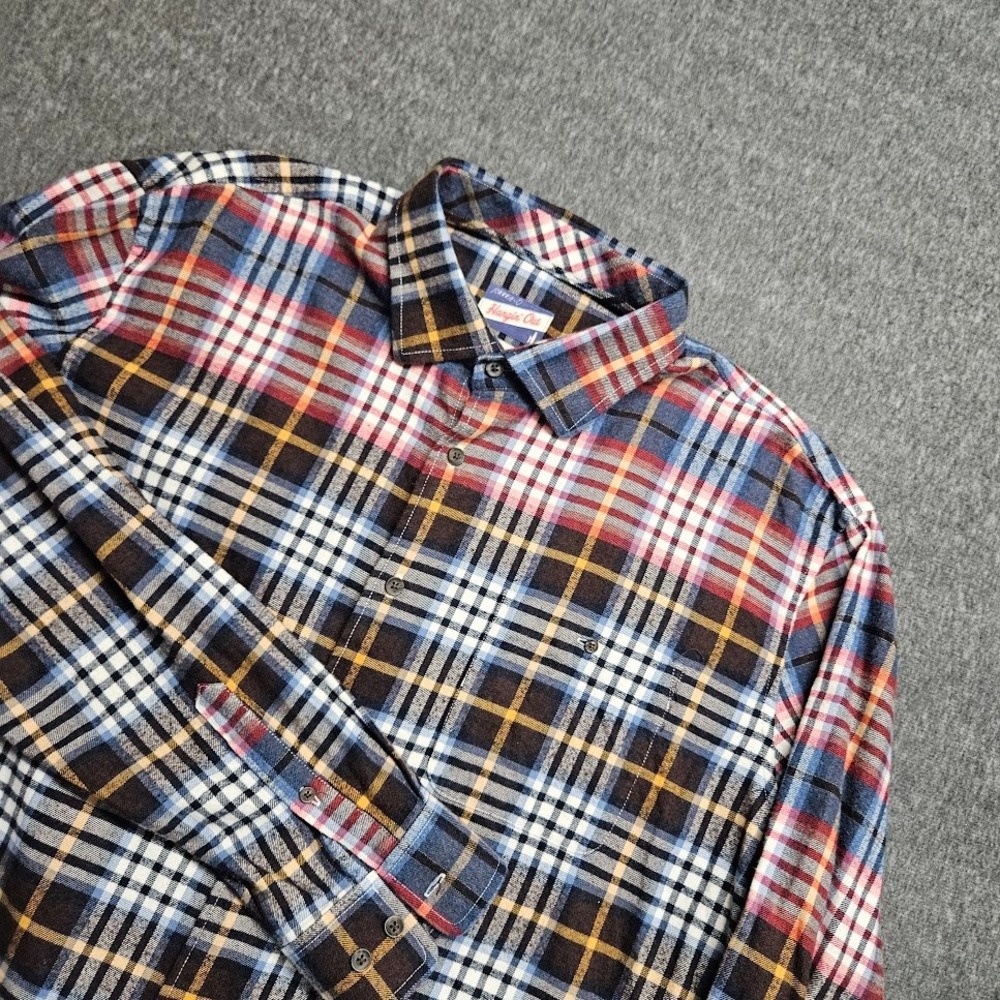 Johnnie-O Hangin' Out Shirt Mens 2XL Multi-Color Plaid Flannel Cotton LS